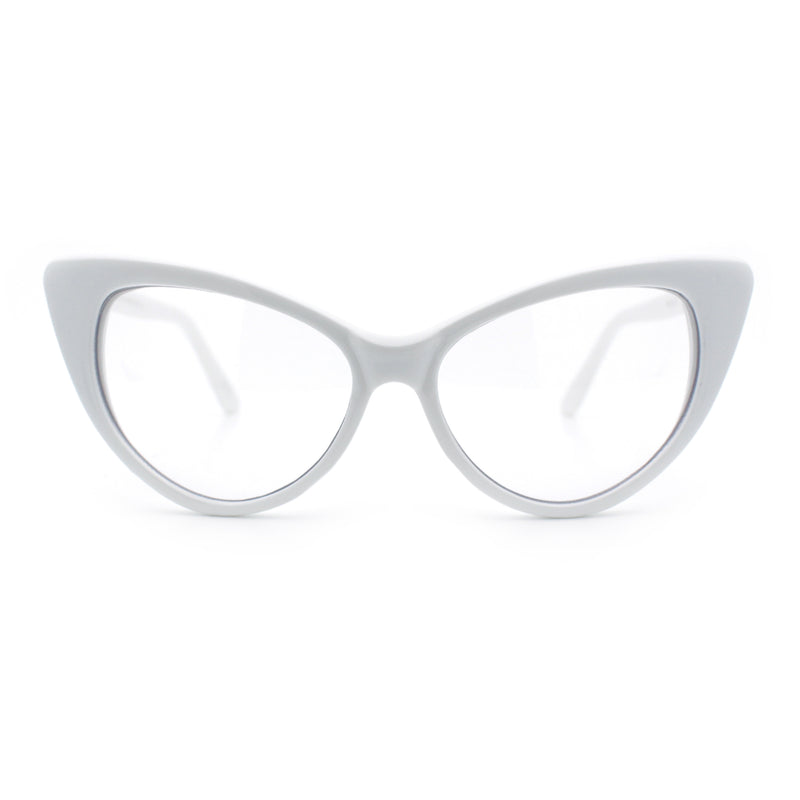 Classic Womens Gothic Clear Lens Cat Eye Glasses