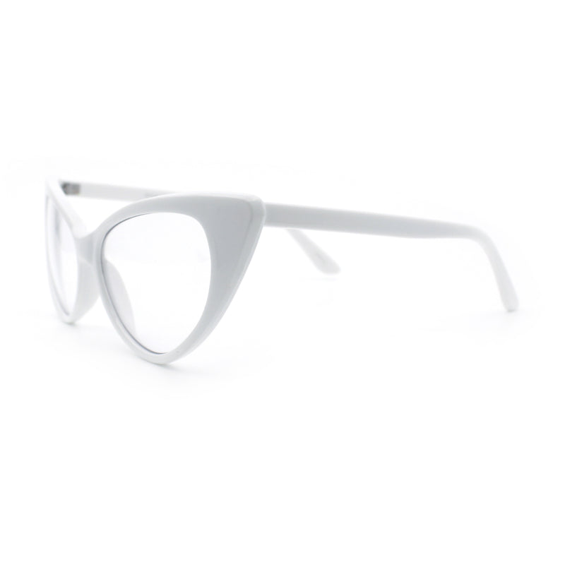 Classic Womens Gothic Clear Lens Cat Eye Glasses