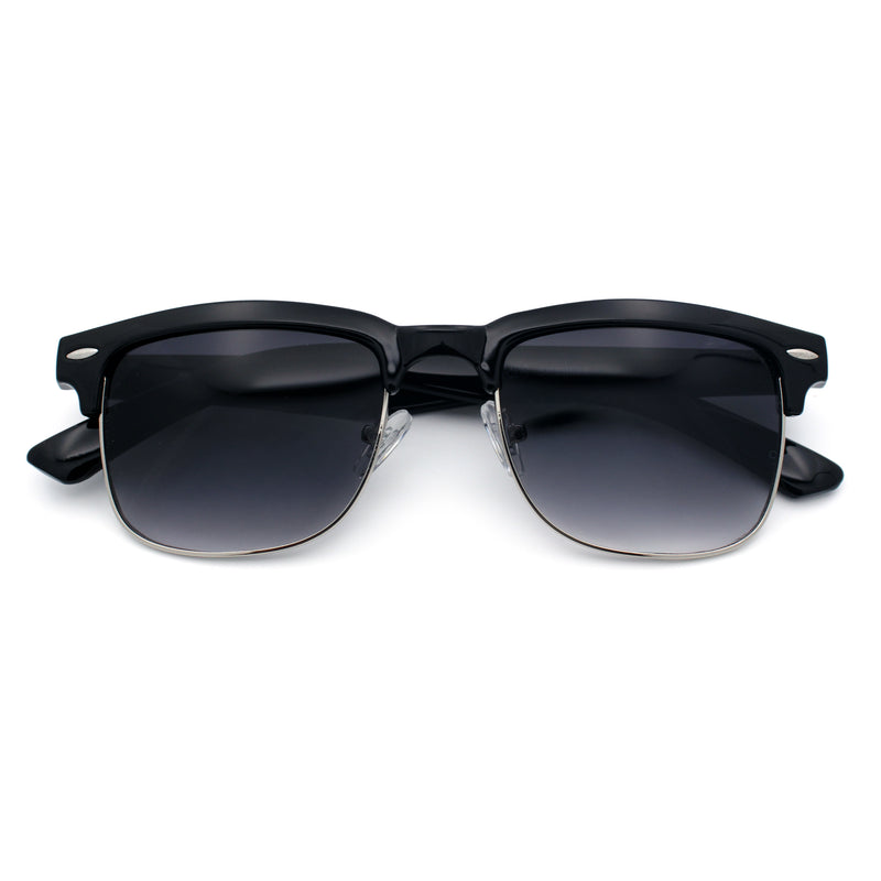 Mens Half rim Rectangular Luxury Hipster Shade Sunglasses
