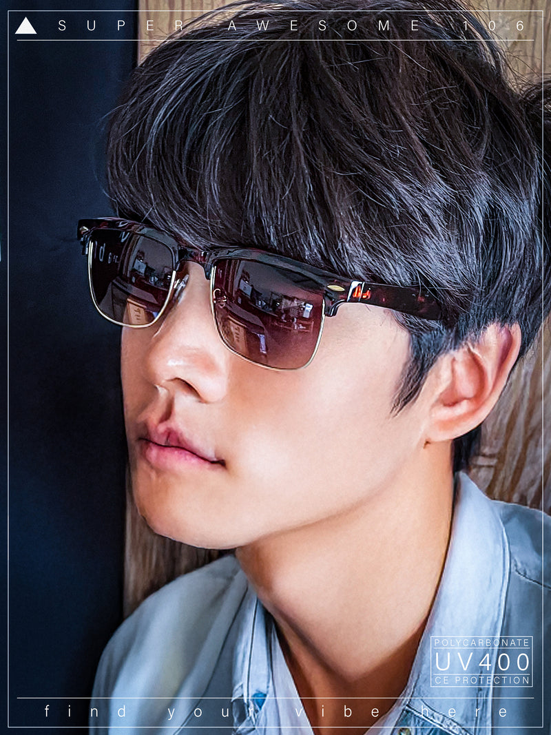 Mens Half rim Rectangular Luxury Hipster Shade Sunglasses
