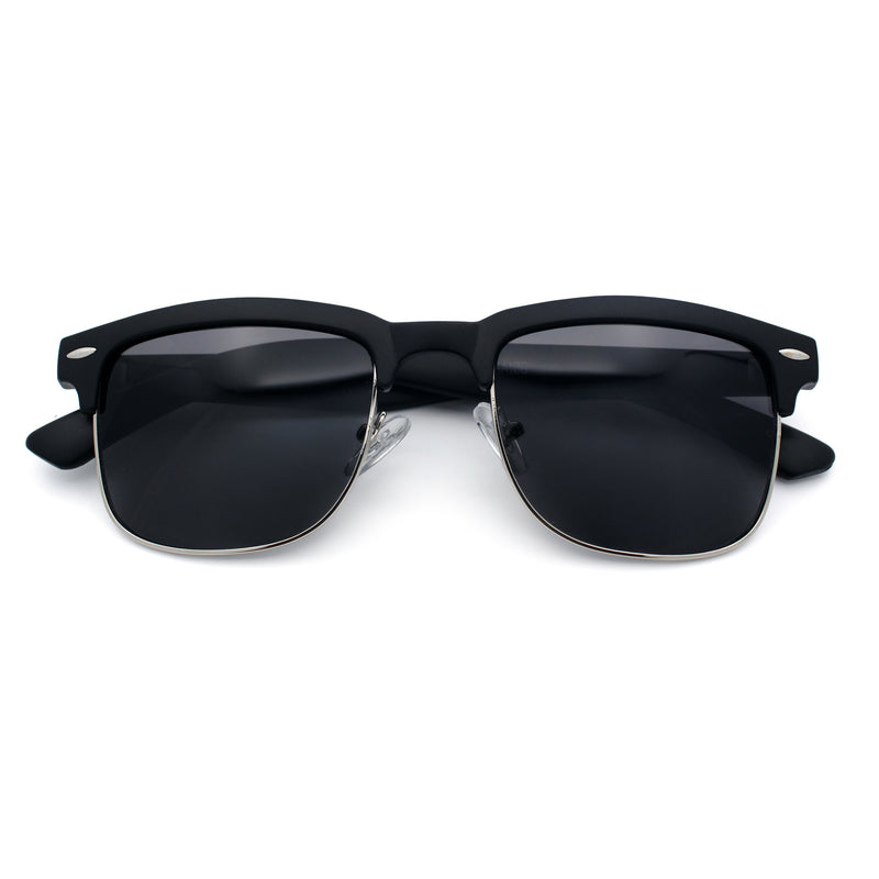 Mens Half rim Rectangular Luxury Hipster Shade Sunglasses