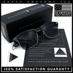 Mens Half rim Rectangular Luxury Hipster Shade Sunglasses