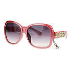 Womens Luxury Rhinestone Floral Jewelry Arm Thick Plastic Butterfly Sunglasses