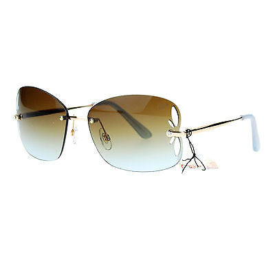 SA106 Womens Rimless Butterfly Vent Trim Rectangular Fashion Sunglasses