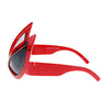 Red Novelty Party Shade Super Hero Mesh Lens Mask Warp Sunglasses