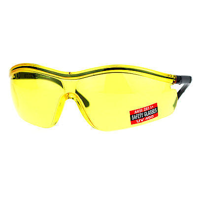 SA106 Yellow HD Lens Adjustable Arm UV Protection Rimless Warp Safety Glasses