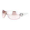 Womens Rimless Designer Fashion Shield Gradient Lens Diva Oversize Sunglasses