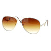 SA106 Womens Diva Fashion Gradeint Floral Jewel Thin Metal Aviator Sunglasses