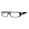 SA106 Flor de Lis Womens Narrow Rectangular Clear Lens Eye Glasses