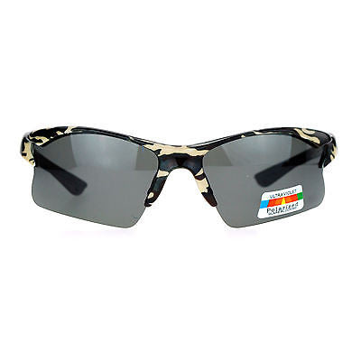 SA106 Mens Hunters Baseball Half Rim Camouflage Print Camo Sunglasses