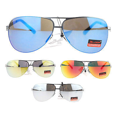 X Loop Luxury Sports Flexible Metal Color Mirror Lens Aviator Mens Sunglasses