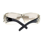 Womens Coy Metal Jewel Designer Fashion Shield Warp Diva Sunglasses