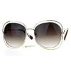 SA106 Double Scribble Rectangular Designer Fashion Metal Butterfly Sunglasses