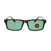 Mens Tempered Glass Lens Classic Narrow Rectangular Plastic Frame Sunglasses