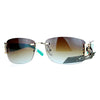 SA106 Womens Gradient Luxury Rimless Art Deco Metal Chain Designer Sunglasses