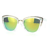 SA106 Womens Color Mirror Reflective Lens Oversize Cat Eye Sunglasses