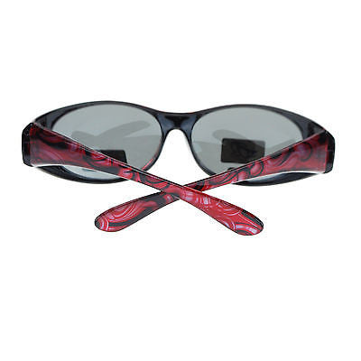 Womens Floral Print Antiglare Polarized No Glare 60mm Fitover Sunglasses