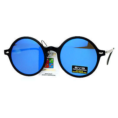 SA106 Color Mirror Mens Retro Trendy Flat Lens Round Circle Lens Sunglasses