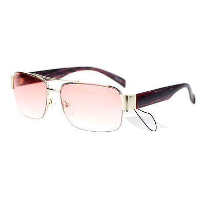 Mens Luxury Half Rim Rectangular Designer Fashion Sunglasses