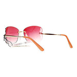 SA106 Womens Rimless Butterfly Vent Trim Rectangular Fashion Sunglasses