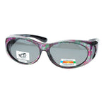 Womens Floral Print Antiglare Polarized No Glare 60mm Fitover Sunglasses