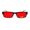 Mens New Small Face Snug Fit Color Lens Rectangular Plastic Frame Sunglasses