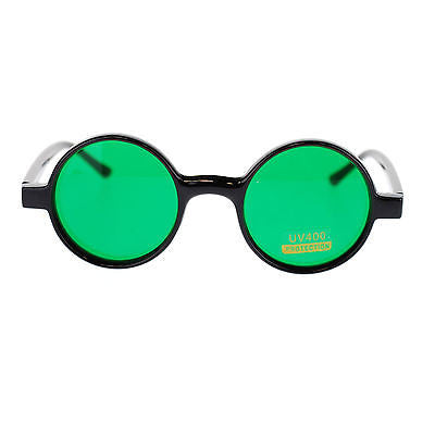 Color Lens Retro Classic Circle Lens Round Plastic 70s Hippie Groovy Sunglasses