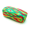 Neon Womens Ethnic Tribal Print Canvas Metal Clam Shell Sunglasses Carrying Case