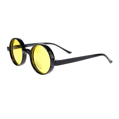 Color Lens Retro Classic Circle Lens Round Plastic 70s Hippie Groovy Sunglasses