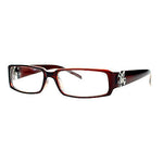 SA106 Flor de Lis Womens Narrow Rectangular Clear Lens Eye Glasses