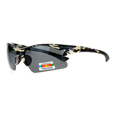 SA106 Mens Hunters Baseball Half Rim Camouflage Print Camo Sunglasses