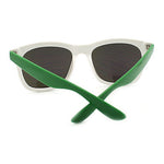 Retro 2 Tone Color Oversize Horn Rim Sunglasses with Mirror Color Lens