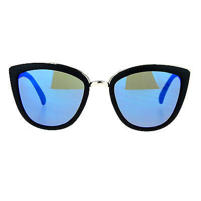 SA106 Womens Color Mirror Reflective Lens Oversize Cat Eye Sunglasses