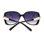 Womens Oversized Butterfly Metal Gold Nugget Rhinestone Diva Fashion Sunglasses