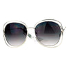SA106 Double Scribble Rectangular Designer Fashion Metal Butterfly Sunglasses