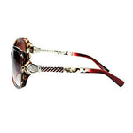 Womens Metal Chain Arm Rhinestone Buckle Jewelry Hinge Large Fashion Sunglasses