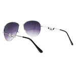 SA106 Womens Diva Fashion Gradeint Floral Jewel Thin Metal Aviator Sunglasses