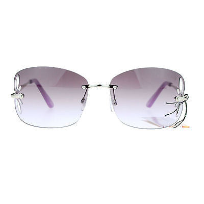 SA106 Womens Rimless Butterfly Vent Trim Rectangular Fashion Sunglasses