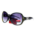 CG Eyewear Oversize Metalic Scribble Skatch Pattern Plastic Butterfly Sunglasses