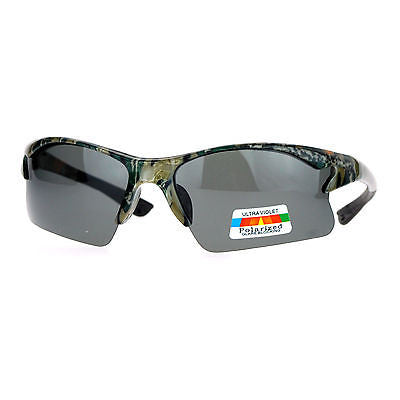 SA106 Mens Hunters Baseball Half Rim Camouflage Print Camo Sunglasses