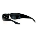 SA106 Mens All Black Marijuana Pot Leaf Gangster Warp Biker Sunglasses