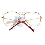 SA106 Classic Wire Rim Tear Drop Shape Aviator Clear Lens Eye Glasses