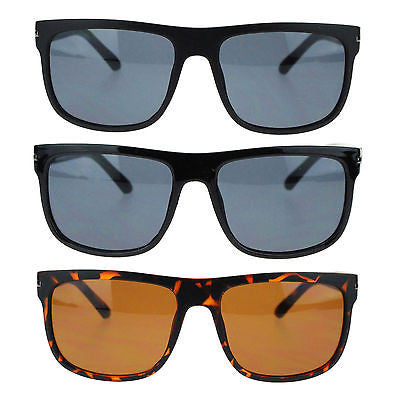 Mens Luxury Fashion Mobster Scret Agent Rectangular Shade Plastic Sunglasses