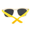 Retro 2 Tone Color Oversize Horn Rim Sunglasses with Mirror Color Lens