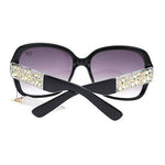 Womens Luxury Rhinestone Floral Jewelry Arm Thick Plastic Butterfly Sunglasses