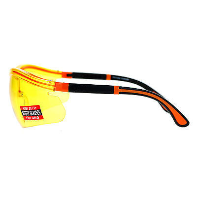 SA106 Yellow HD Lens Adjustable Arm UV Protection Rimless Warp Safety Glasses