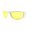 Mens Night Vision Yellow Lens Classic Thick Biker Warp Around Plastic Sunglasses