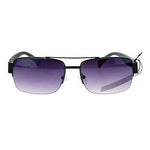 Mens Luxury Half Rim Rectangular Designer Fashion Sunglasses