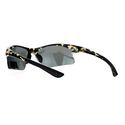 SA106 Mens Hunters Baseball Half Rim Camouflage Print Camo Sunglasses