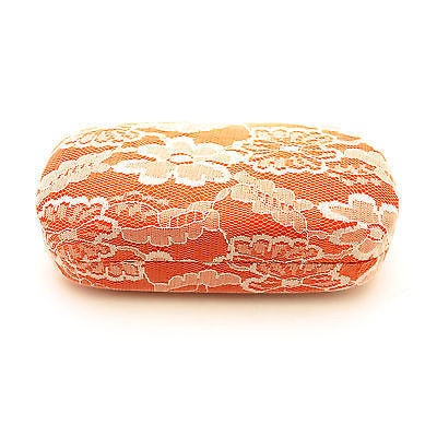 Oversized Diva Womens Lace Cover Hard Large Metal Clam Shell Box Sunglasses Case